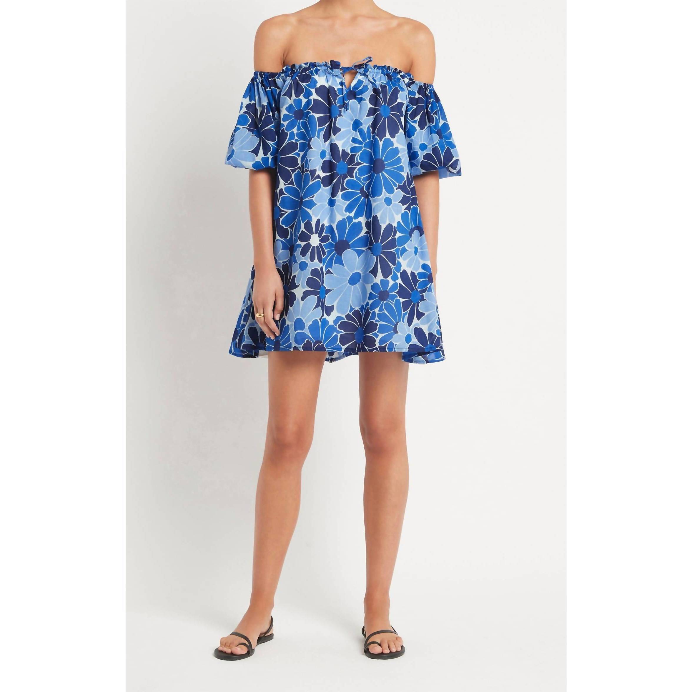 New Faithfull The Brand Letisha Mini Dress In Canaria Floral Blue